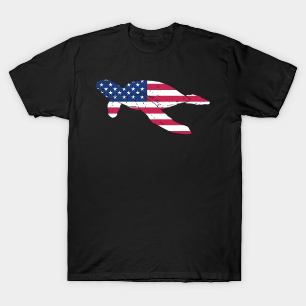 Patriotic Turtle with the US Flag T-Shirt by RJCatch